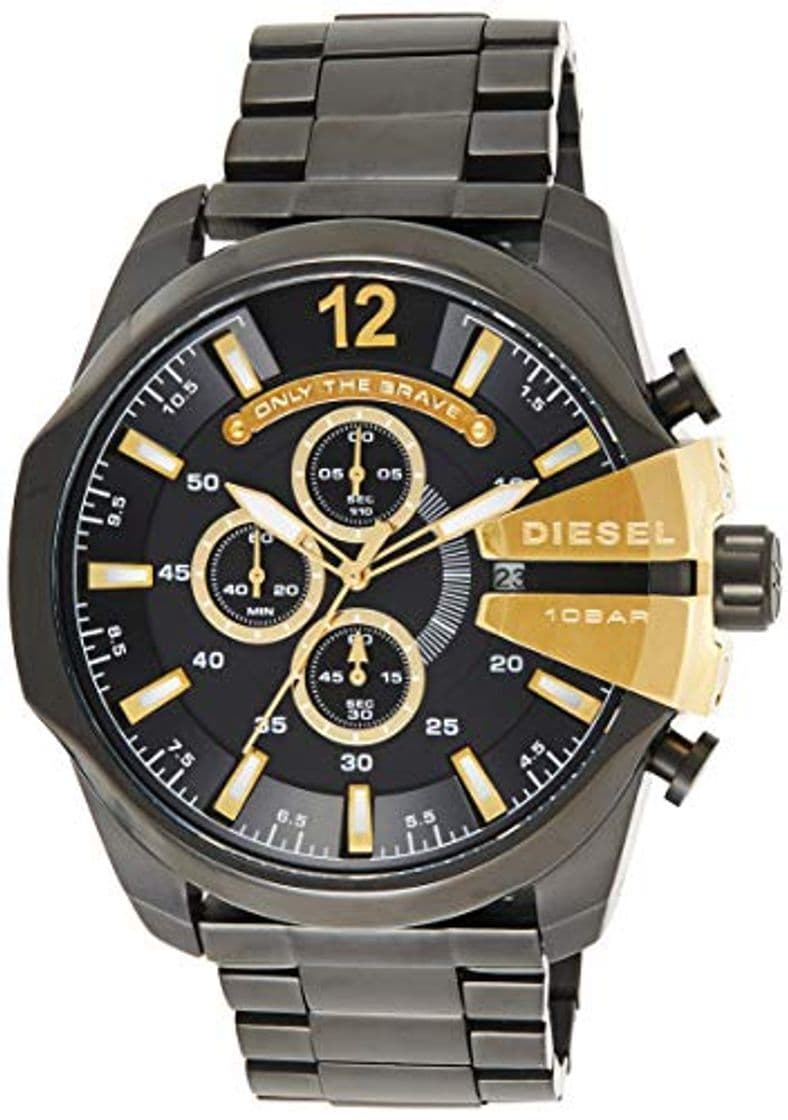 Moda Diesel Herren-Reloj analógico de Pulsera de Cuarzo Chapado en Acero Inoxidable DZ4338