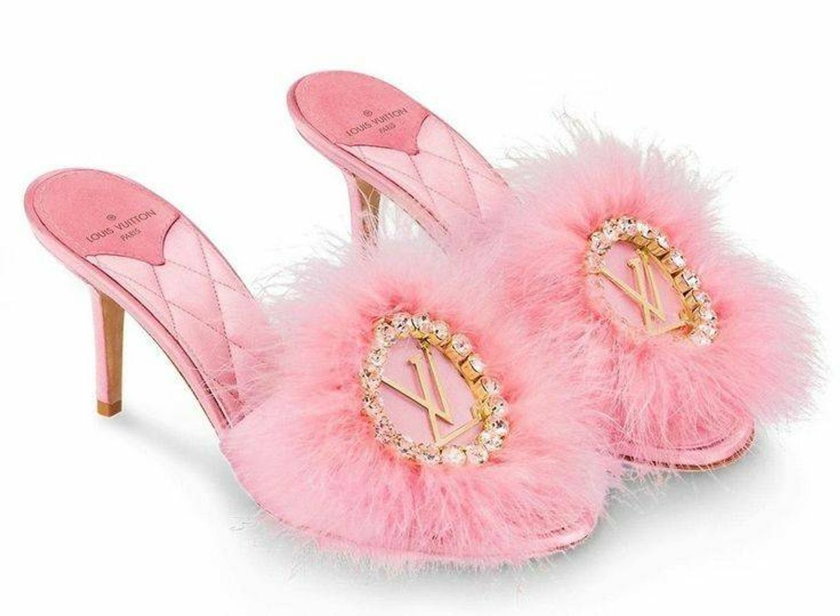 Moda Louis Vuitton marabou heels