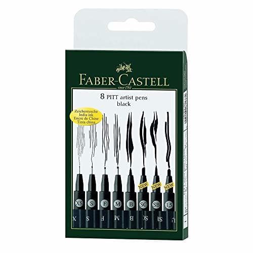 Producto Faber-Castell 167137 - Pack de 8 rotuladores Pitt Artist Pens Black