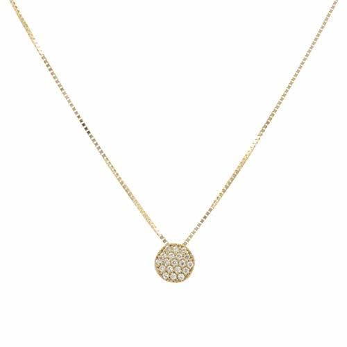 Producto Collar de oro de 14kt con pavé de zirconio blanco