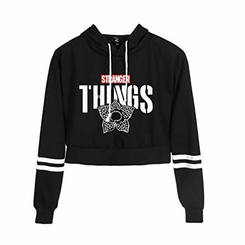 Moda Ketamyy Mujer Juveniles Chicas Stranger Things Cropped Sudadera con Capucha Impresión De