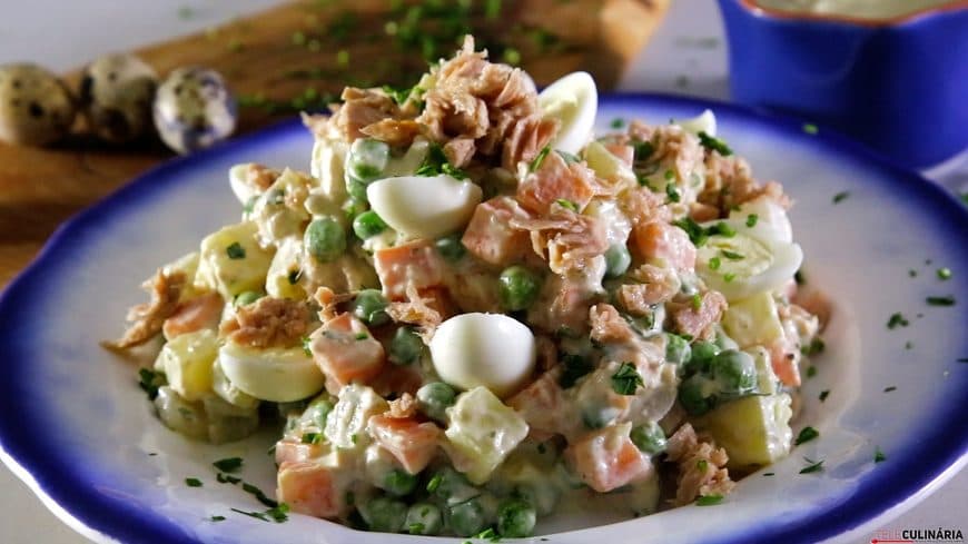 Moda Salada russa de atum com maionese 