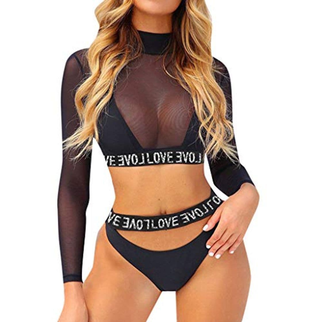 Producto Bikinis Mujer 2019 Push up Blusa Sexy Traje de baño Dividido Color sólido Bohemio BañAdores con Relleno Sujetador Tops y Braguitas Ropa de Playa vikinis Tallas Grandes riou