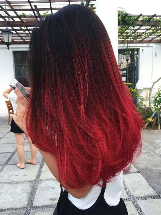 Moda ombre hair vermelho 😍👩🏻‍🦰