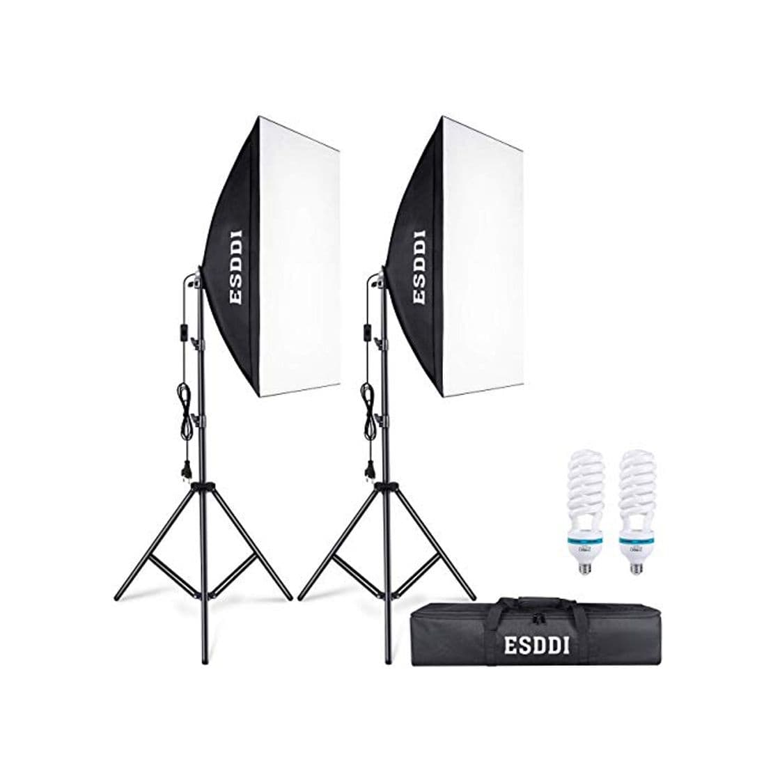 Electronic ESDDI Softbox Light Kit Studio Lighting Fotografia con 2 Bombilla de Foto