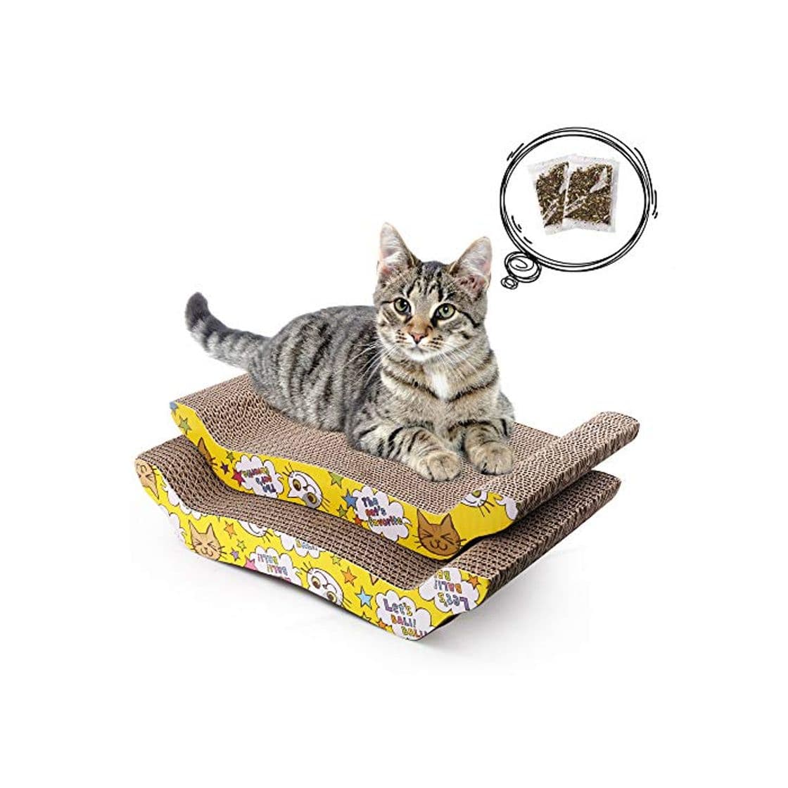 Product LotFancy 2PCS Rascadors para Gatos con Catnip para Cama y Sofá Almohadillas