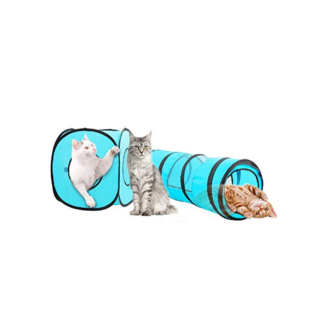 Producto Juguete para Gatos All For Pawise con Forma de túnel y Cubo de Gato Plegable para Interiores y Exteriores