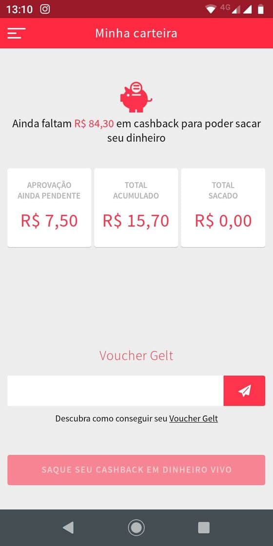 Moda Gelt App, faça dinheiro comprando e escaneando as notinhas