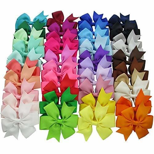 Product Cozyswan 40PCS Lazos Pelo Niña Color Precioso Pinzas Fuertes Lazos para Pelo