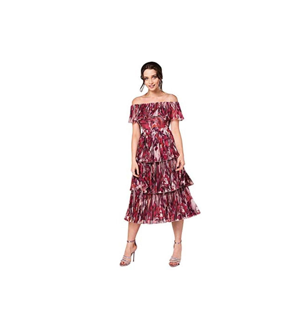 Producto Little Mistress Marlowe Floral Bardot Midi Dress Vestido Fiesta Mujer, Multicolor