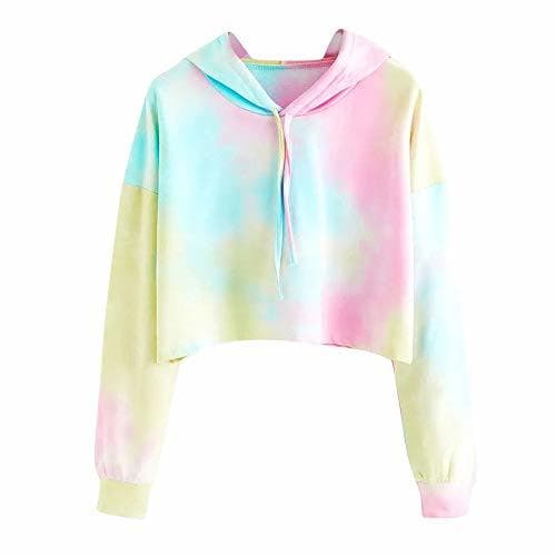 Producto HJR Women Crop Jumpers Long Sleeve Cropped Hoodie Sweatshirt Jumper Sweater Girl