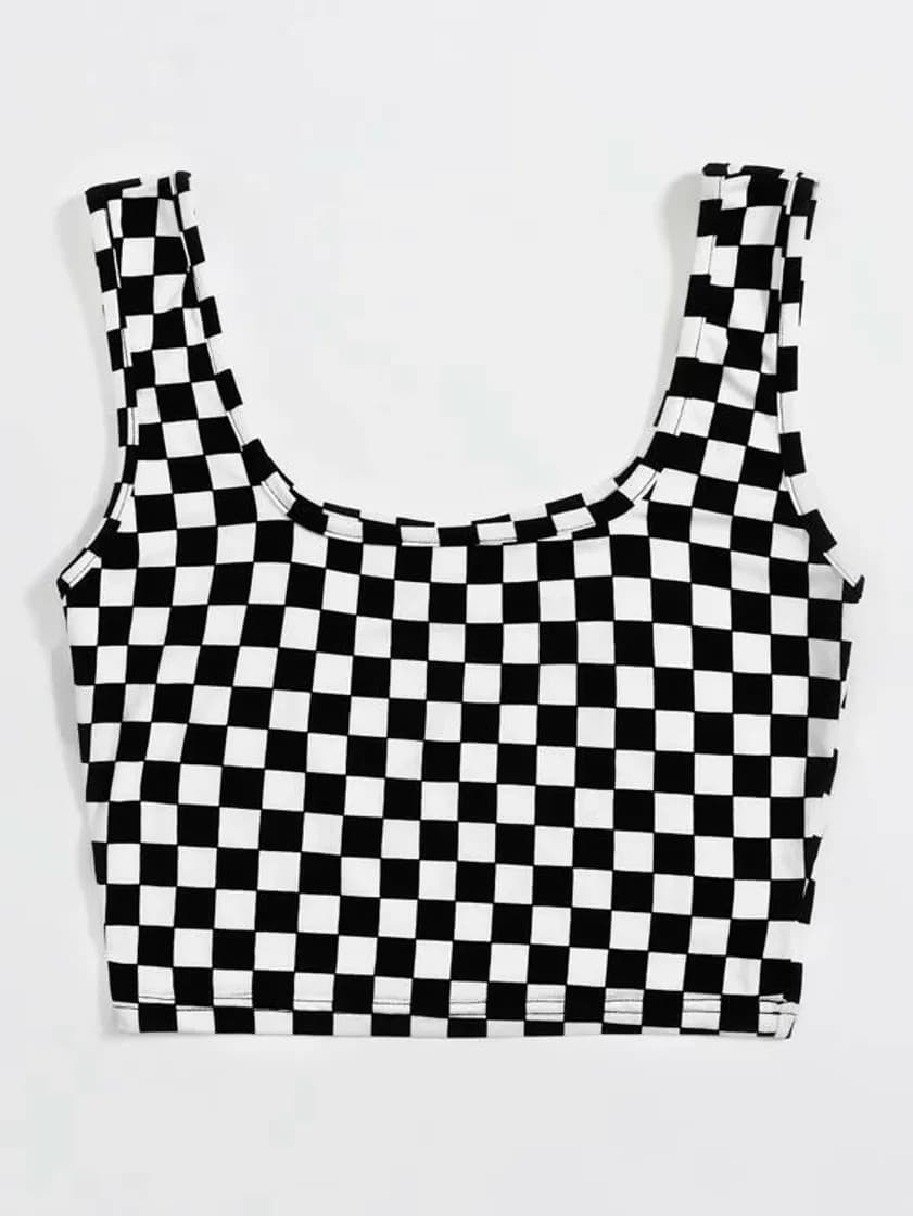 Fashion Checker Crop Tank Top