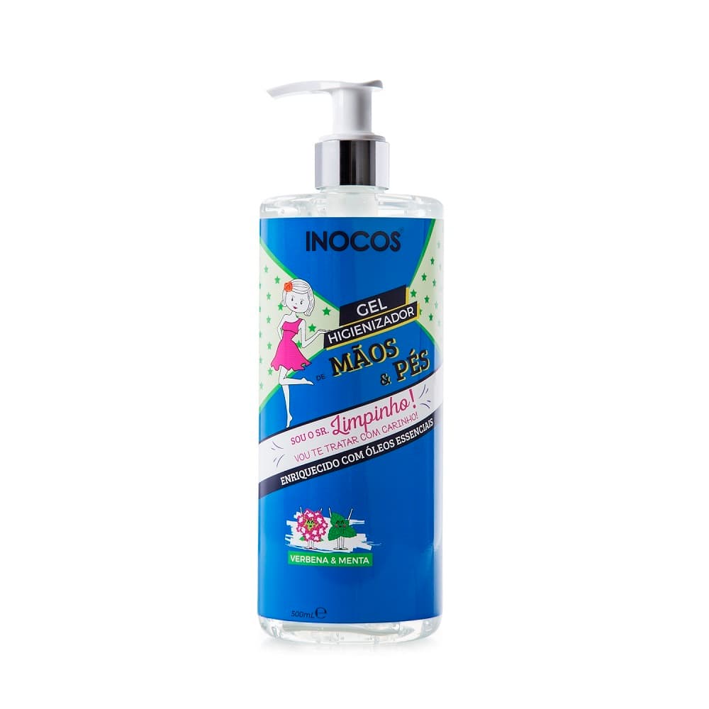 Moda Gel Higienizador de Mãos e Pés Inocos - Verbena e Menta 500ml ...