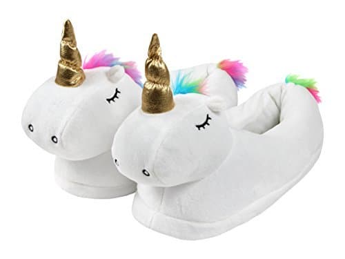 Lugar Alsino Pantuflas Zapatillas de Estar en Casa Unicornio Blancos Talla única 36