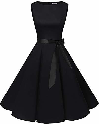 Product Bbonlinedress 50s Vestidos Vintage Retro Rockabilly Clásico Black 3XL