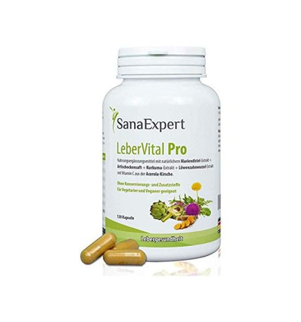 Producto SanaExpert LeberVital Pro, Suplemento Nutricional para el Hígado y los Riñones, Capsulas