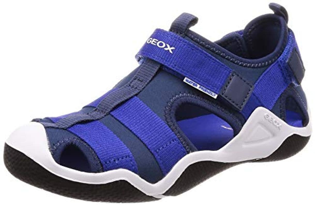 Fashion Geox Jr Wader A, Sandalias Punta Cerrada para Niños, Azul