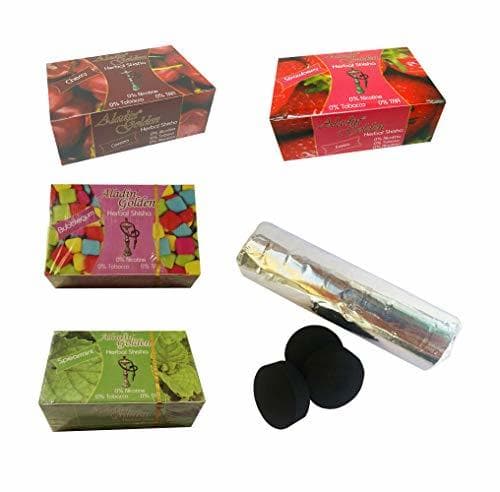 Producto Outletdelocio. Pack 4 Hierba para cachimba Shisha de sabores Variados (Fresa, Menta,