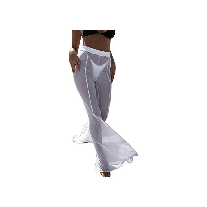 Product DOGZI Pantalones Mujer Playa Malla Escarpado Cubrir Trajes de baño Transparente Pantalón