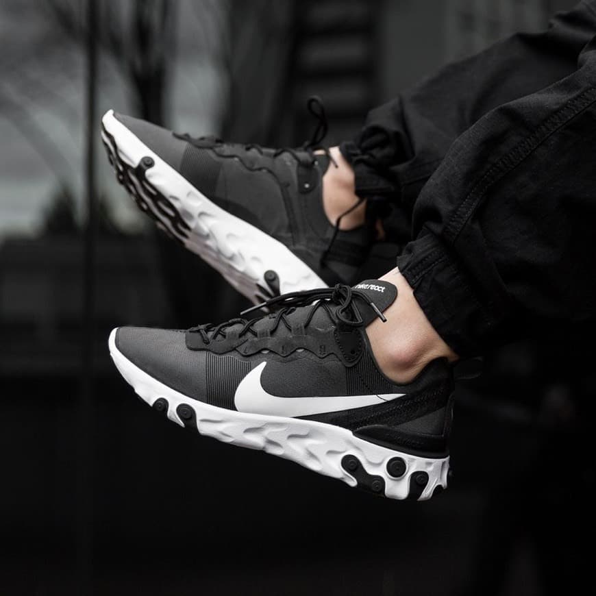 Moda Nike React Element 55, Zapatillas de Running para Hombre, Negro