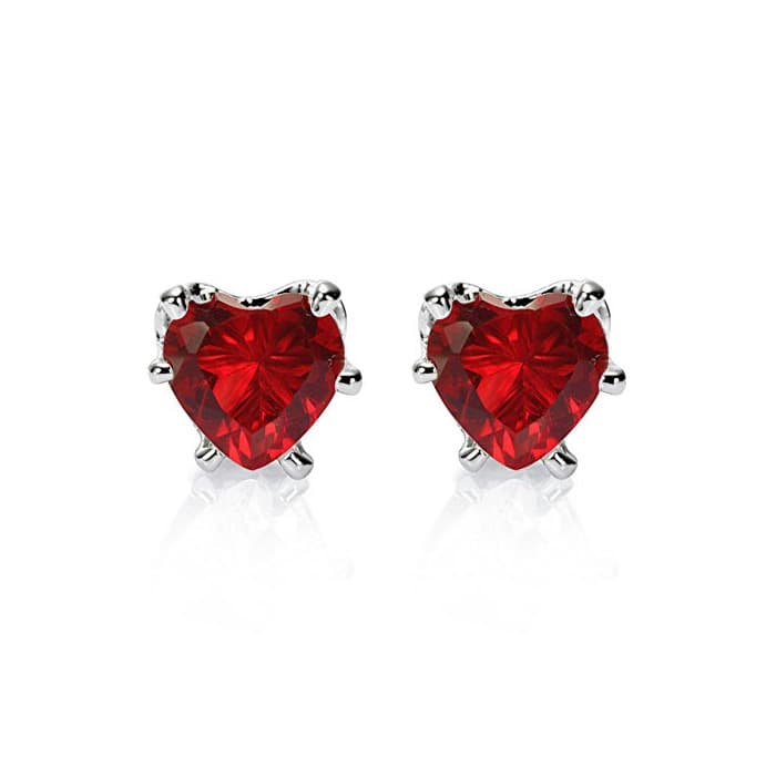 Product RIZILIA Stud Pendientes Piercing Aretes con Corte de Corazón Piedras Preciosas Circonita