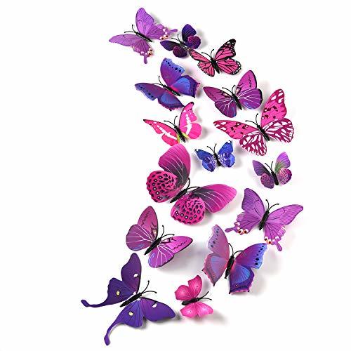 Product TUPARKA 36 Piezas Mariposa 3D Pegatinas de pared Mariposas de pared Accesorios