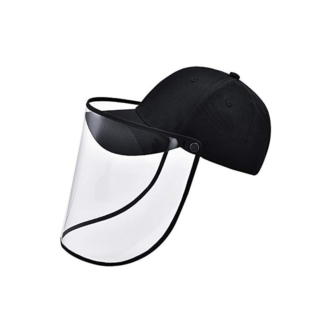 Product hunteen Gorras de Hombre de Beisbol Gorra Antipolvo Tapa Protectora Gorra con Máscara Facial Transparente Impermeable Antiescupir Ajustable Unisex para Deporte al Aire Libre Extraíble Negro