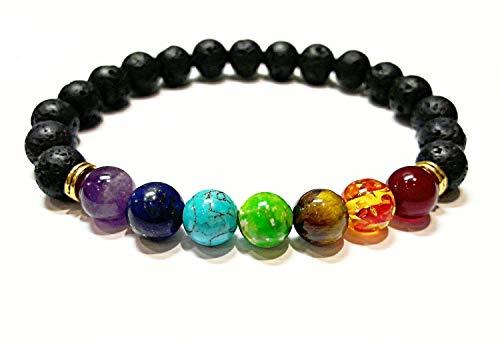 Producto SODIAL Pulsera de curacion de 7 chakras Pulsera de amuleto para hombres