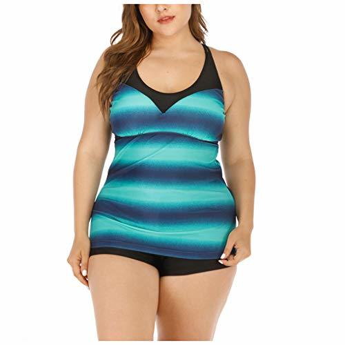 Product Longra@ 💚💚 Traje baño Mujer Gorda/Mujeres Plus Size Gradient Tankini Bikini Traje