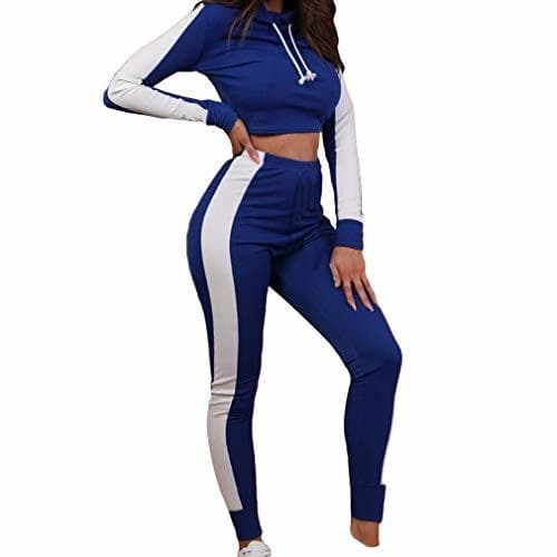 Product Mujeres Sport Crop Tops Pantalones Conjuntos Casual 2 Piezas Athletic Outfit Soft