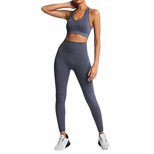 Product Mxjeeio Conjunto Ropa Deportiva Mujer Conjuntos de Sujetador Crop Top y Pantalon