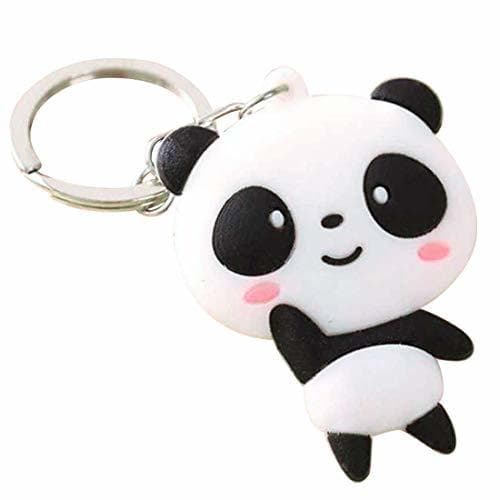 Producto Cute Cartoon Panda Keychain Keyring Bag colgante de silicona animales Panda bolso