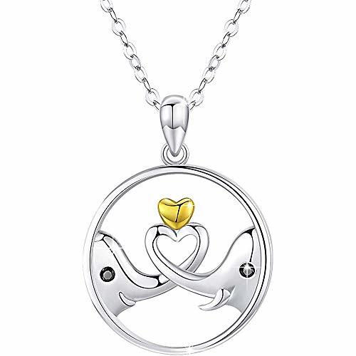 Producto NA Collar con Colgante de corazón Animal Lindo de Plata esterlina 925