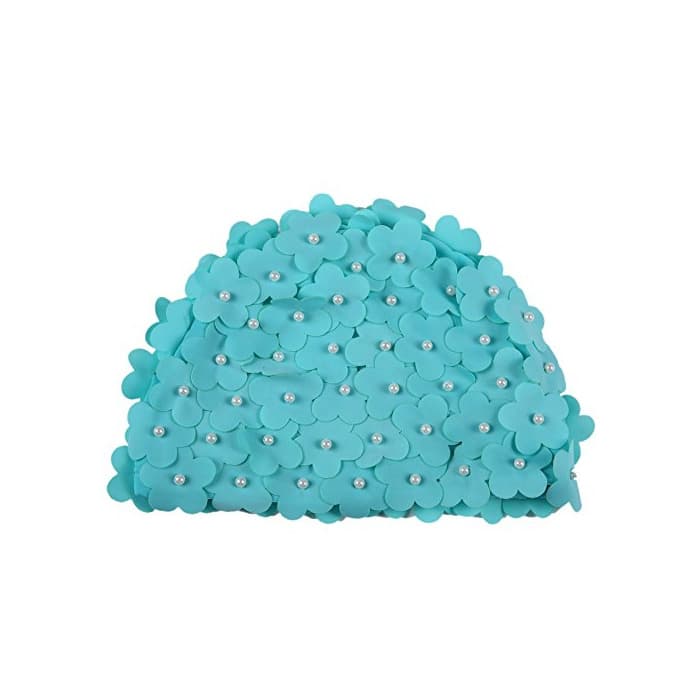 Product Moresave mujeres sombrero de natación de la mano artificial perla flor pétalos