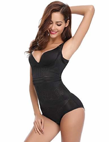 Product Abollria Faja Reductora Moldeadora Cintura Mujer Body Shaper Corsé sin Costuras Negro