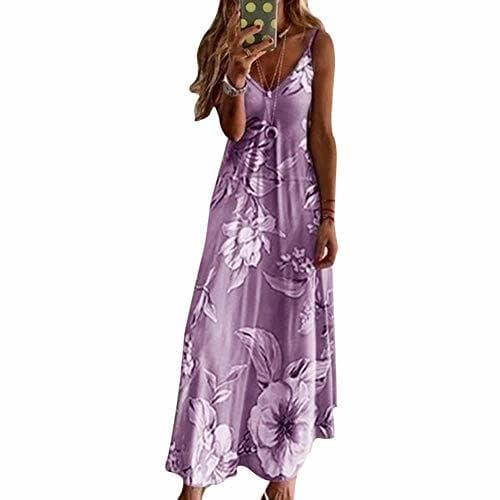 Product FinWell Women Summer Beach Maxi Dress Strappy Holiday Floral Long Boho Kaftan