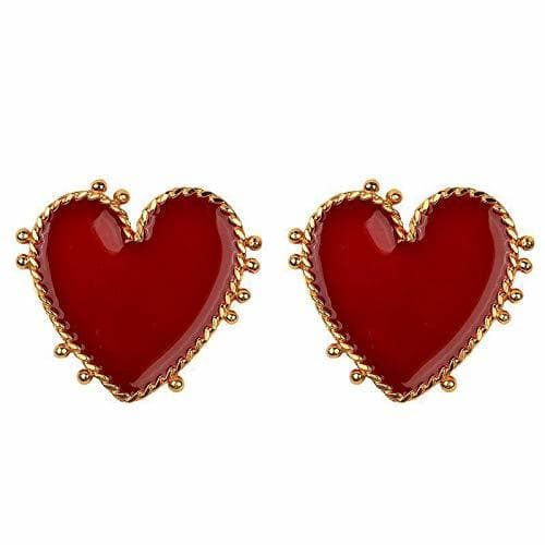 Producto Lopbinte Nuevo Moda Estilo De Calle HipéRbole Pendientes Grandes De CorazóN Rojo