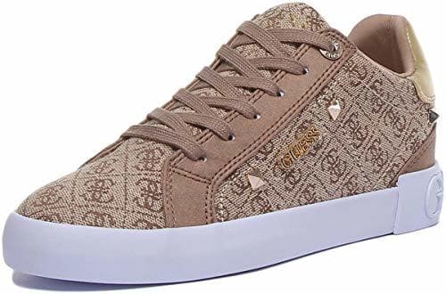 Product Scarpe Donna Guess Sneaker Puxly in Tessuto/Ecopelle Scamosciata Beige/Brown DS20GU13