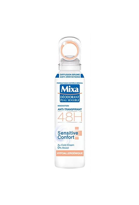 Producto MIXA – Desodorante Mujer atomizador anti-transpirant 48h Sensitive Confort hipoalergénico – 150 ml