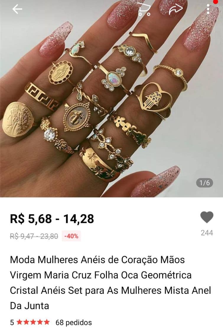 Moda Conjunto de anéis