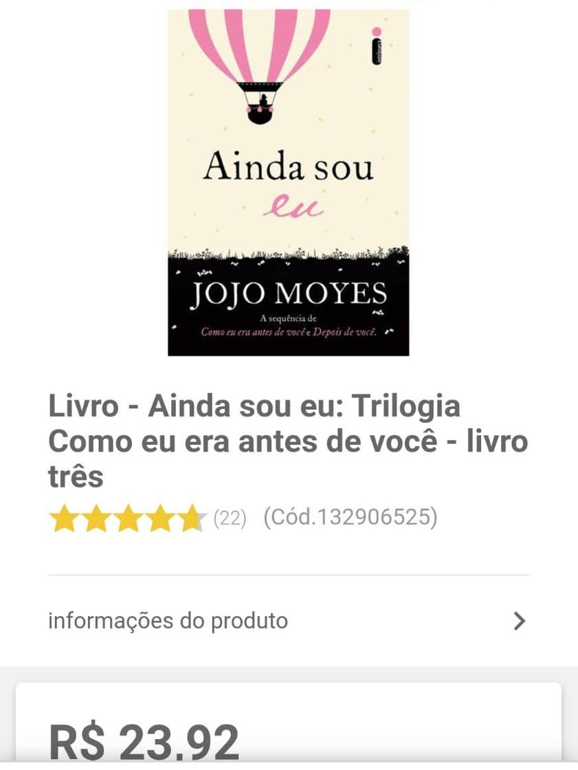 Moda Livro - Ainda sou eu: Trilogia Como eu era antes de você - l