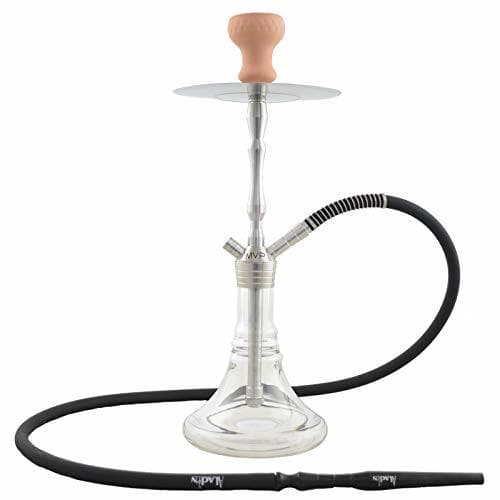 Producto Aladin MVP460 Wasserpfeife Shisha 46cm Edelstahl Kristallglas Silikon Schlauch Tonkopf Mundstück