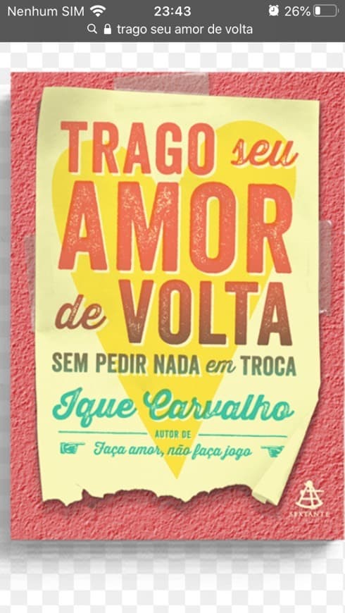 Book Trago seu amor de volta sem pedir nada em troca 