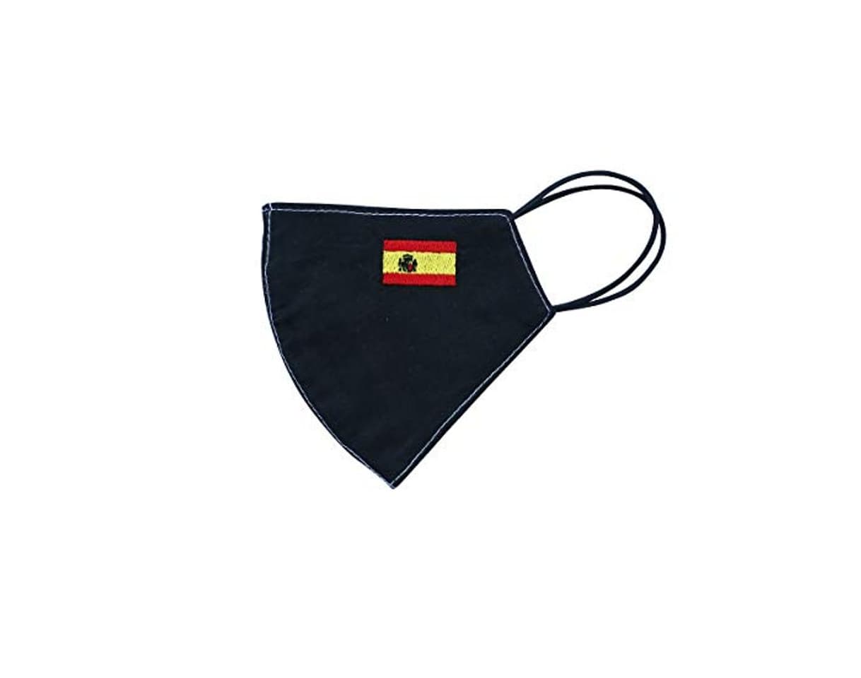 Producto Máscara facial plegable con una bandera bordada de país de elección, reutilizable