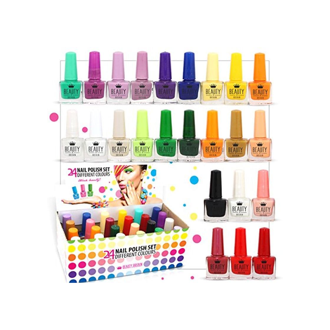 Belleza Set De 24 Esmalte De Uñas 24 Colores Diferentes Botella Moderna De