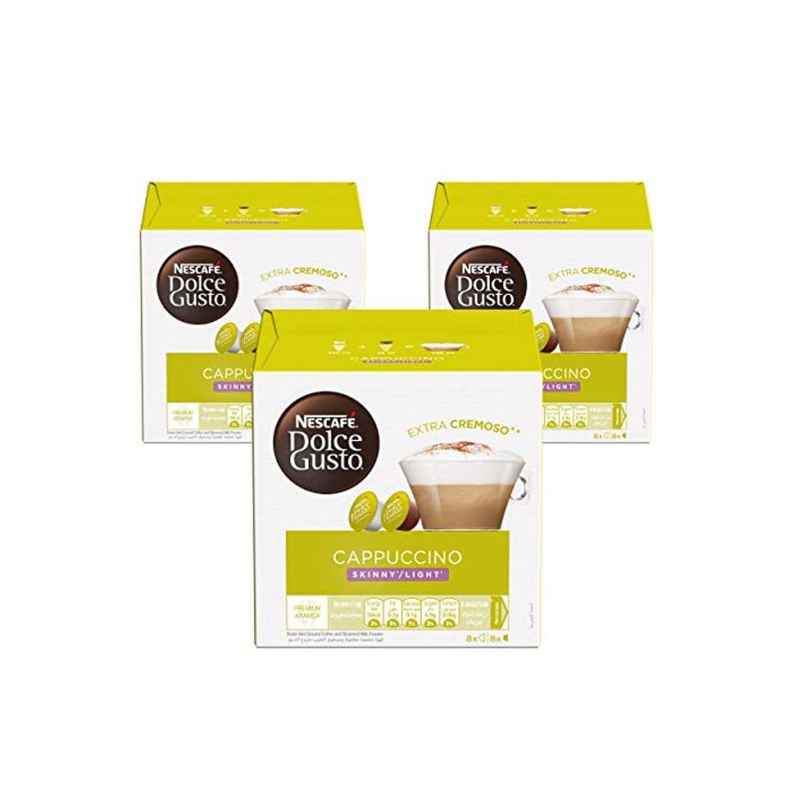 Producto Nescafé Dolce Gusto - Cappuccino Light - 3 Paquetes de 16 Cápsulas