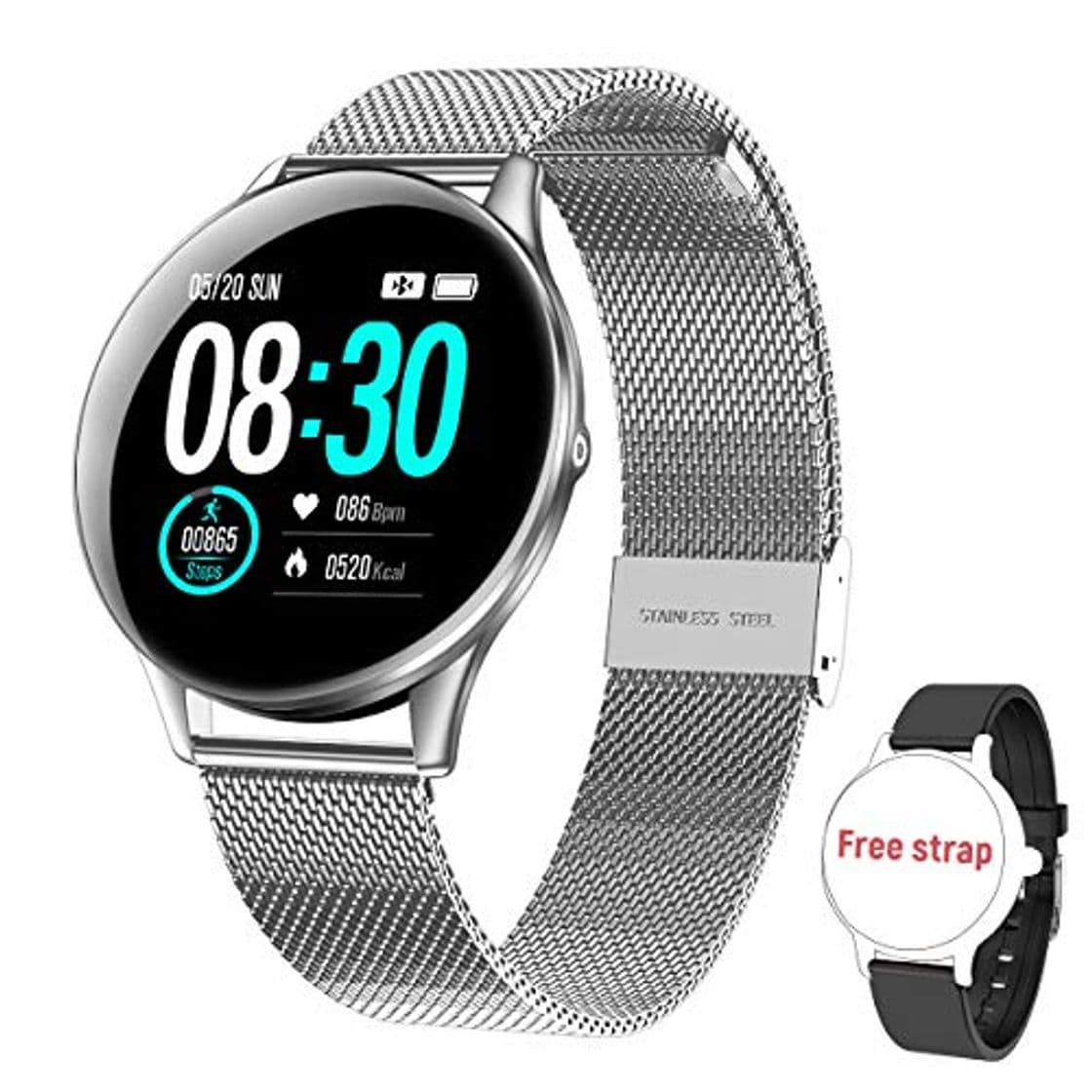 Product Smartwatch Reloj Inteligente, HopoFit HF05 Impermeable IP68 Podómetro Pulsómetros con Monitor de