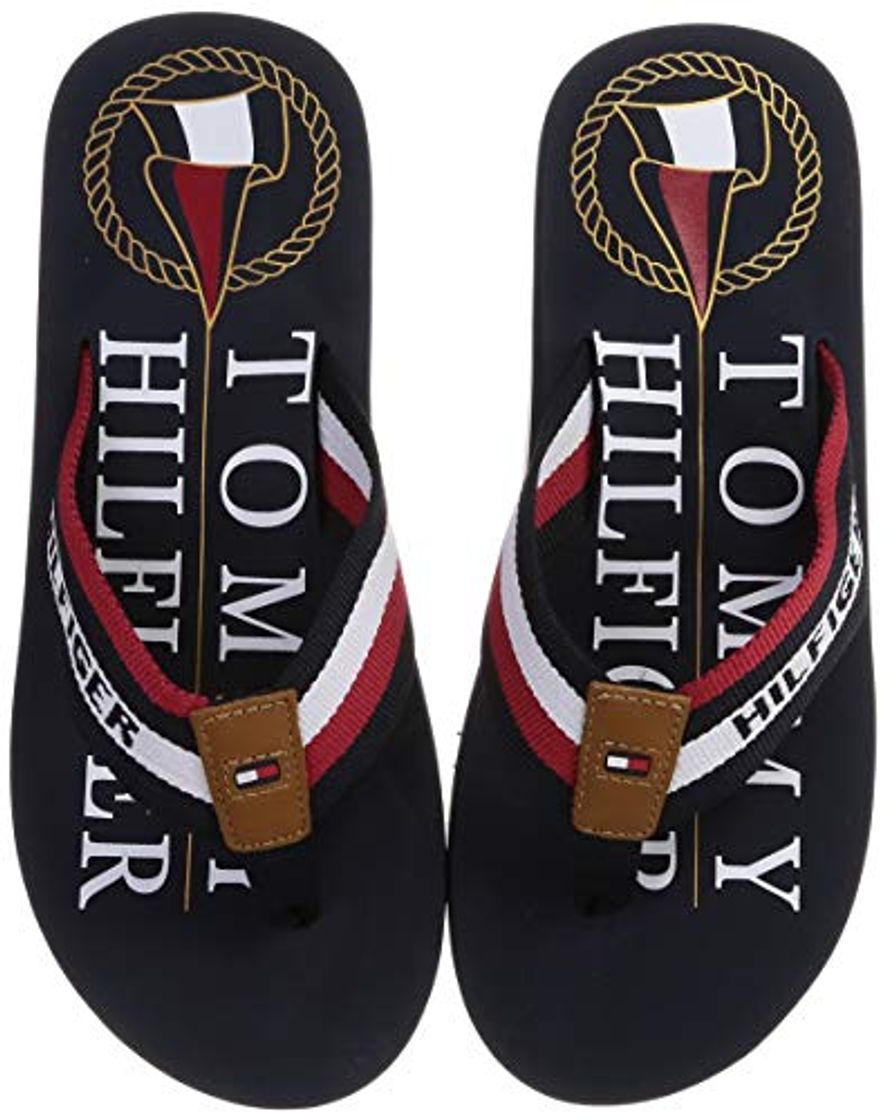 Product Tommy Hilfiger Hilfiger Maritime Beach Sandal, Sandalias con Punta Abierta para Hombre,