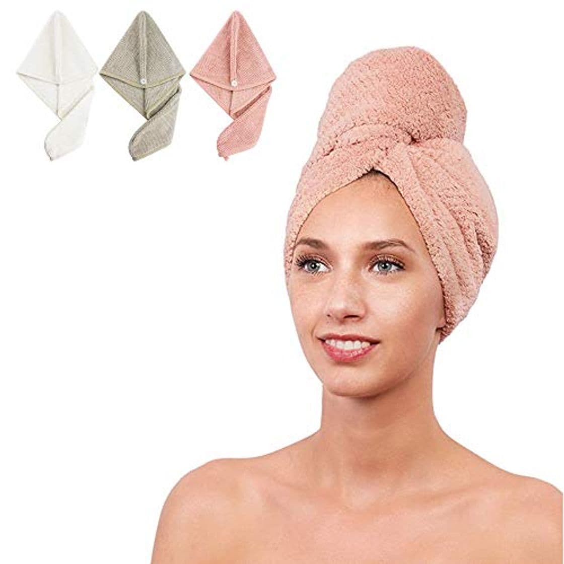 Lugar Hair Towel Wrap Turban Microfiber Drying Head Towel [3 Pack] Quick Magic