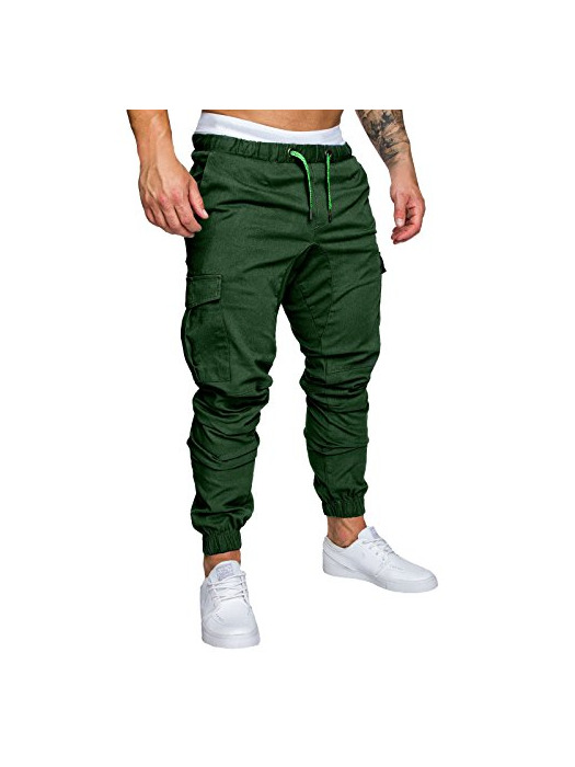 Fashion Pantalones de Hombre Casuales Chino Deporte Joggers Pants Algodón Slim Fit Jeans